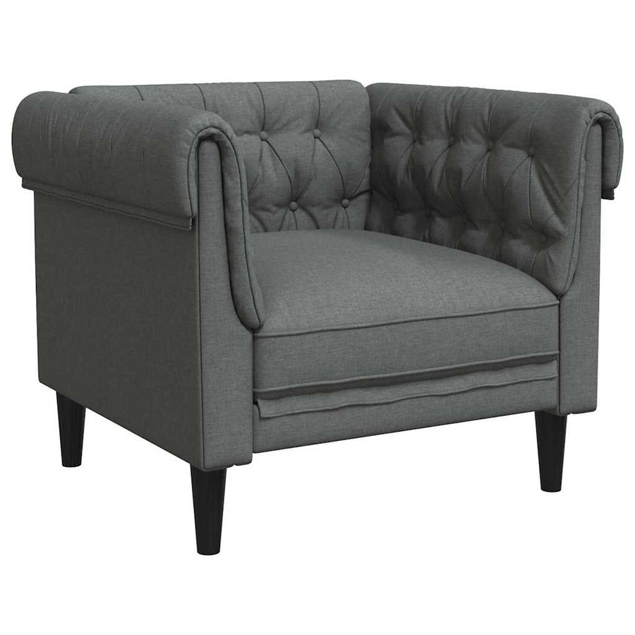 Chesterfield Bank Stoel Donkergrijs 78.5 x 74.5 x 74.5 cm Stof