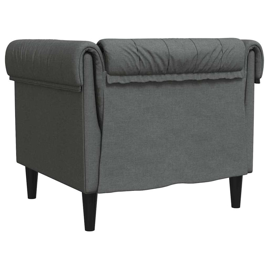 Chesterfield Bank Stoel Donkergrijs 78.5 x 74.5 x 74.5 cm Stof