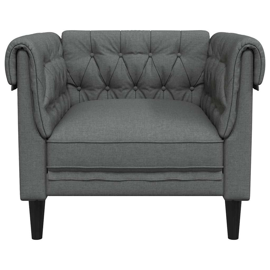 Chesterfield Bank Stoel Donkergrijs 78.5 x 74.5 x 74.5 cm Stof