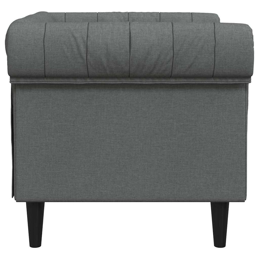 Chesterfield Bank Stoel Donkergrijs 78.5 x 74.5 x 74.5 cm Stof