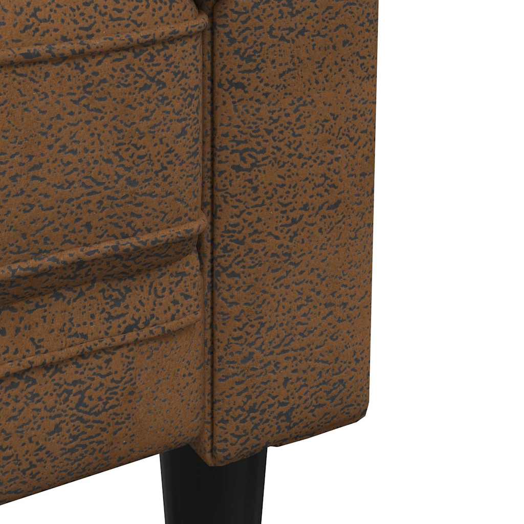 Chesterfieldbank Bruin 182.5 x 74.5 x 74.5 cm Faux suede leer