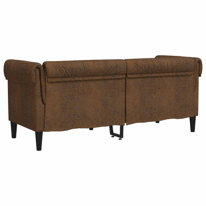 Chesterfieldbank Bruin 182.5 x 74.5 x 74.5 cm Faux suede leer