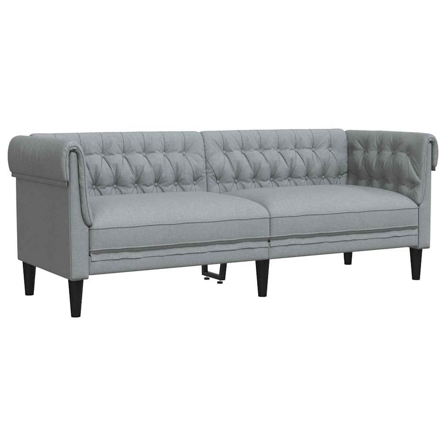 Chesterfieldbank Geruit Lichtgrijs 201.5 x 74.5 x 74.5 cm Stof