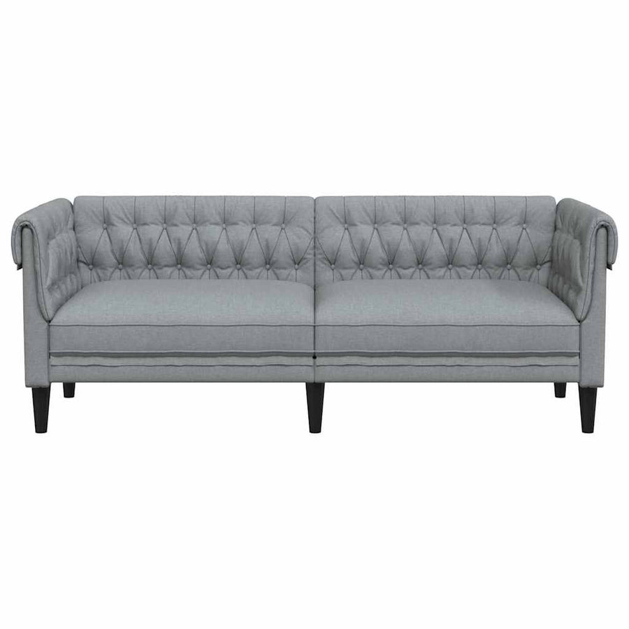 Chesterfieldbank Geruit Lichtgrijs 201.5 x 74.5 x 74.5 cm Stof