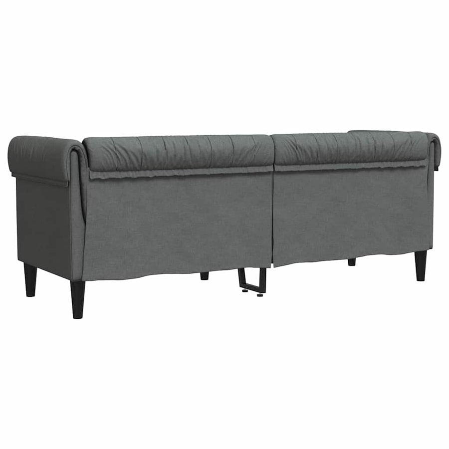 Chesterfieldbank Geruit Donkergrijs 201.5 x 74.5 x 74.5 cm Stof