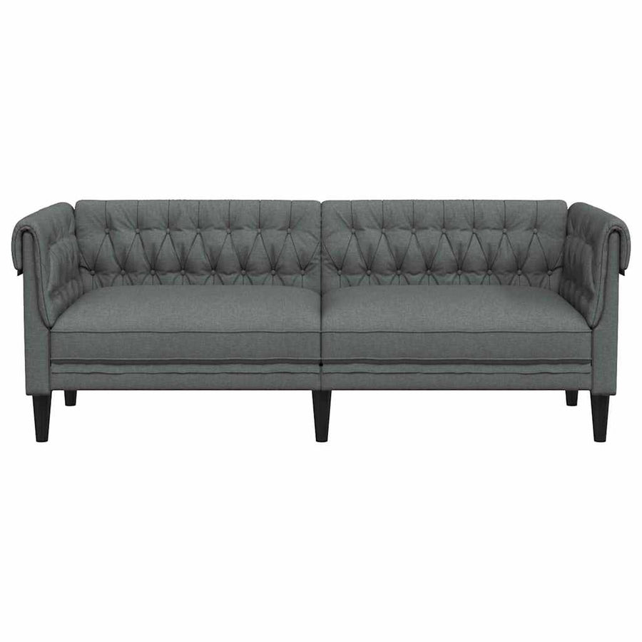 Chesterfieldbank Geruit Donkergrijs 201.5 x 74.5 x 74.5 cm Stof