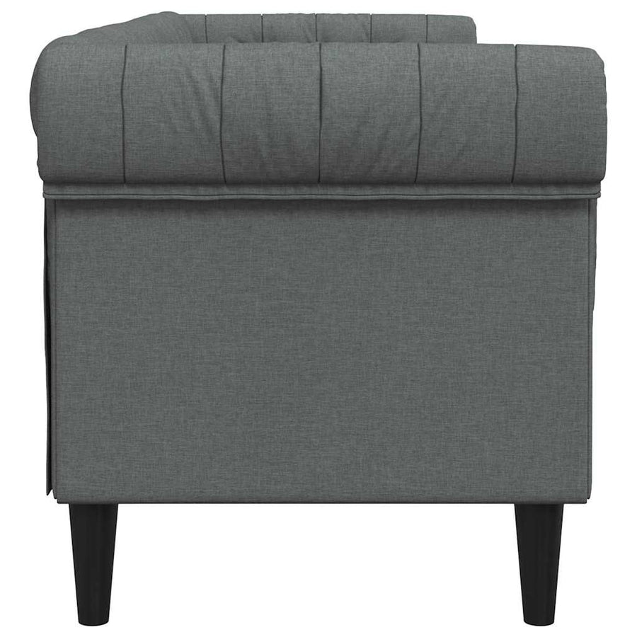 Chesterfieldbank Geruit Donkergrijs 201.5 x 74.5 x 74.5 cm Stof