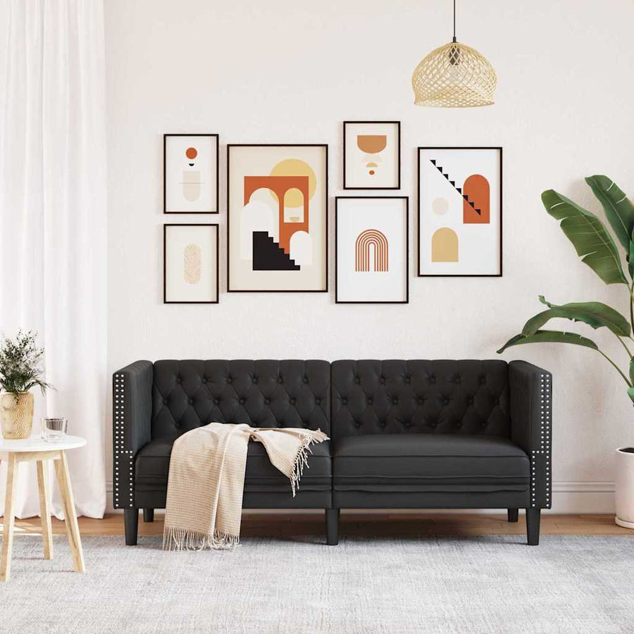 Bank Zwart 174 x 74,5 x 70,5 cm PVC