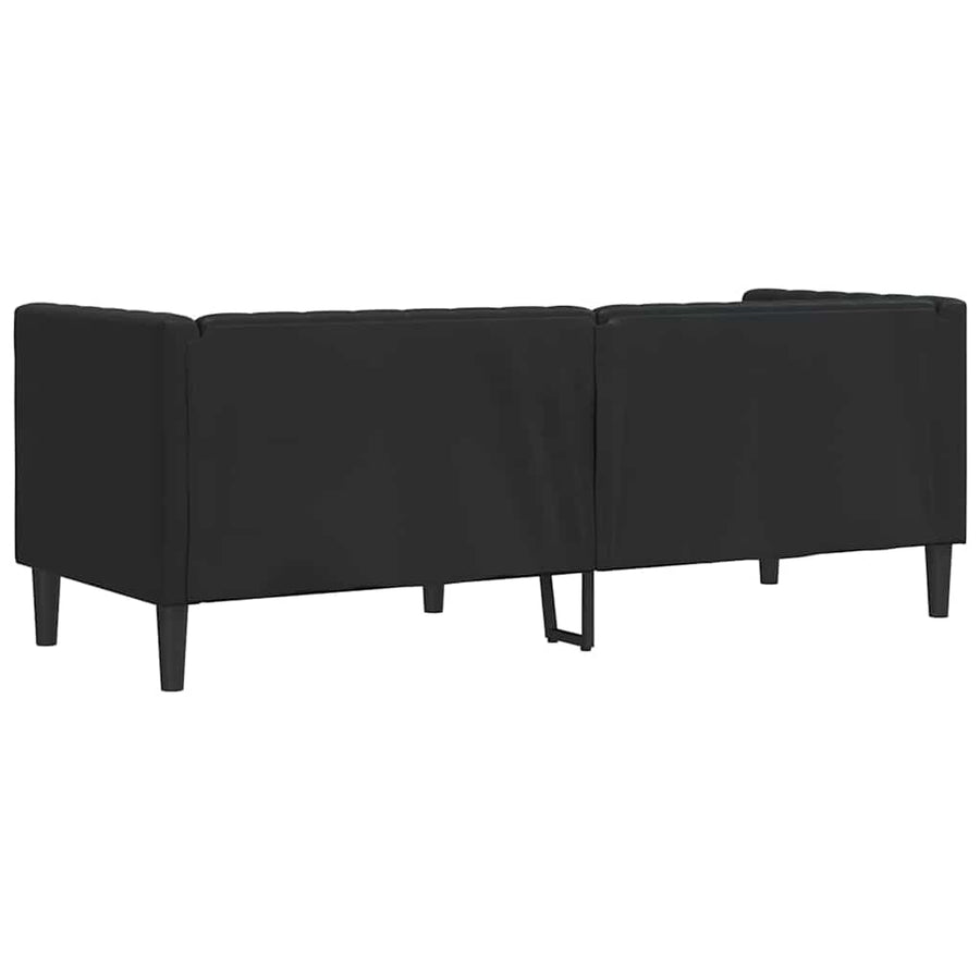 Chesterfieldbank Geruit Zwart 194 x 74.5 x 70.5 cm Kunstleer