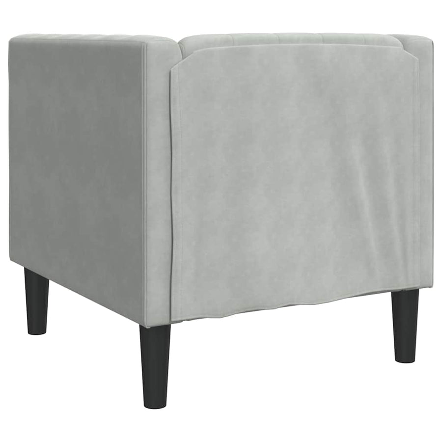 Chesterfield Bank Stoel Lichtgrijs 71 x 74.5 x 70.5 cm Fluweel