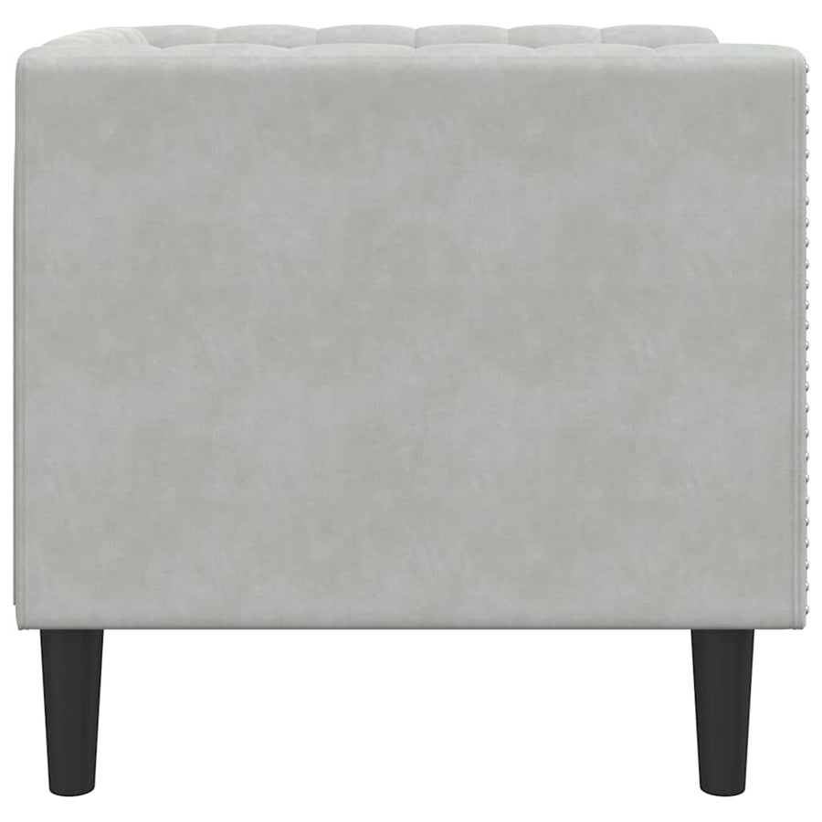 Chesterfield Bank Stoel Lichtgrijs 71 x 74.5 x 70.5 cm Fluweel