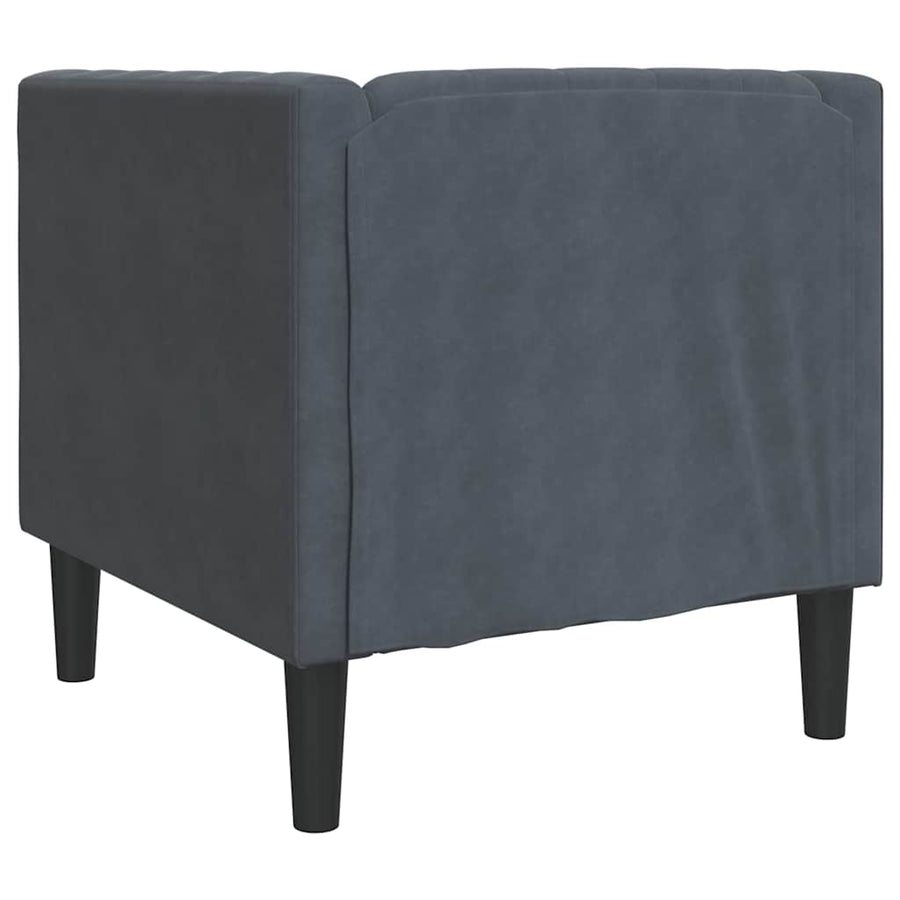 Chesterfield Bank Stoel Donkergrijs 71 x 74.5 x 70.5 cm Fluweel