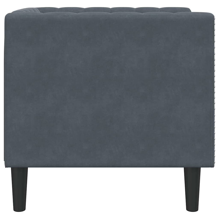 Chesterfield Bank Stoel Donkergrijs 71 x 74.5 x 70.5 cm Fluweel