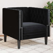 Bank zwart 74,5x71x70,5 cm fluweel