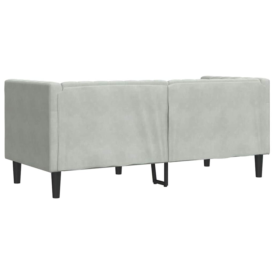 Chesterfieldbank Geruit Lichtgrijs 174 x 74.5 x 70.5 cm Fluweel