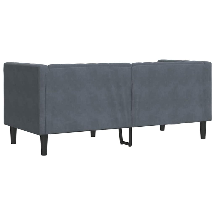 Chesterfieldbank Donkergrijs 174 x 74.5 x 70.5 cm Fluweel