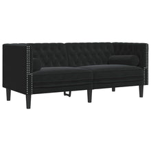 Chesterfieldbank Geruit Zwart 174 x 74.5 x 70.5 cm Fluweel
