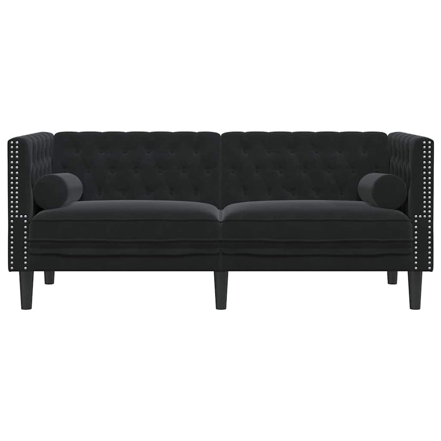 Chesterfieldbank Geruit Zwart 174 x 74.5 x 70.5 cm Fluweel