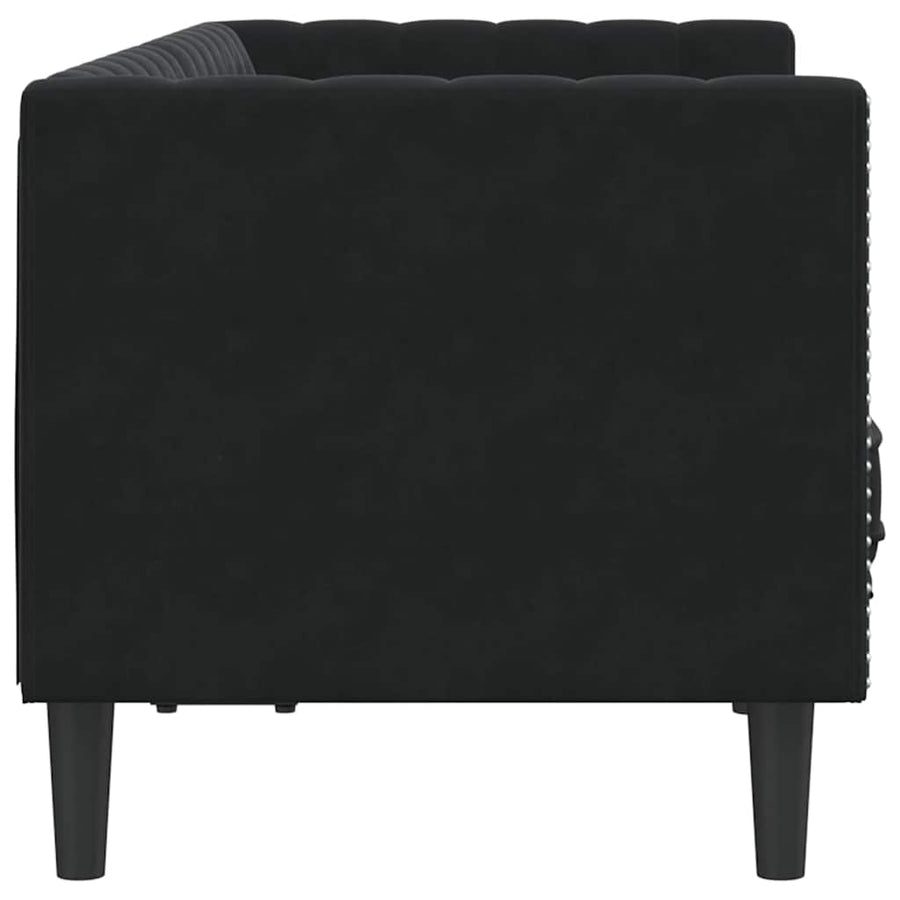 Chesterfieldbank Geruit Zwart 174 x 74.5 x 70.5 cm Fluweel