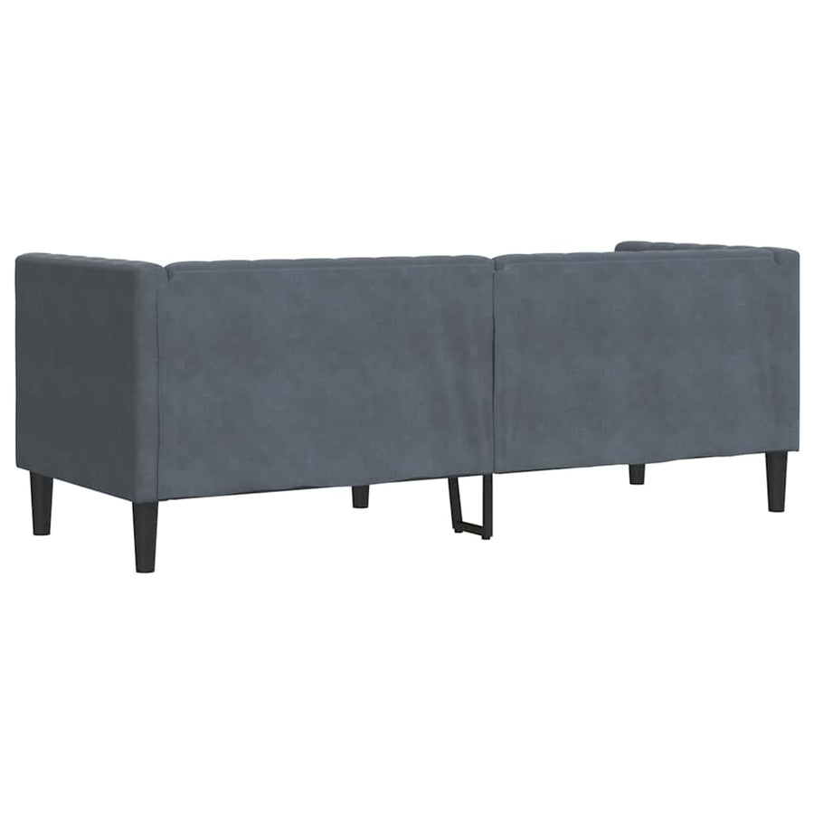 Chesterfieldbank Donkergrijs 194 x 74.5 x 70.5 cm Fluweel