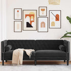 Bank zwart 194x74,5x70,5 cm fluweel