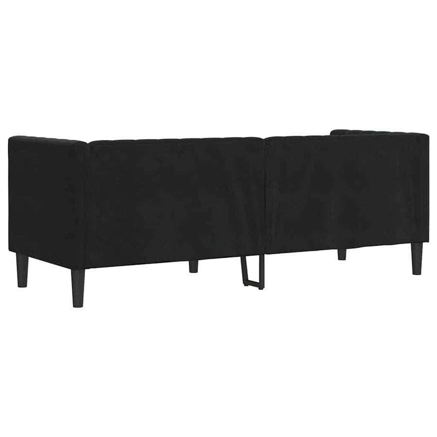 Bank Zwart 194 x 74,5 x 70,5 cm Fluweel