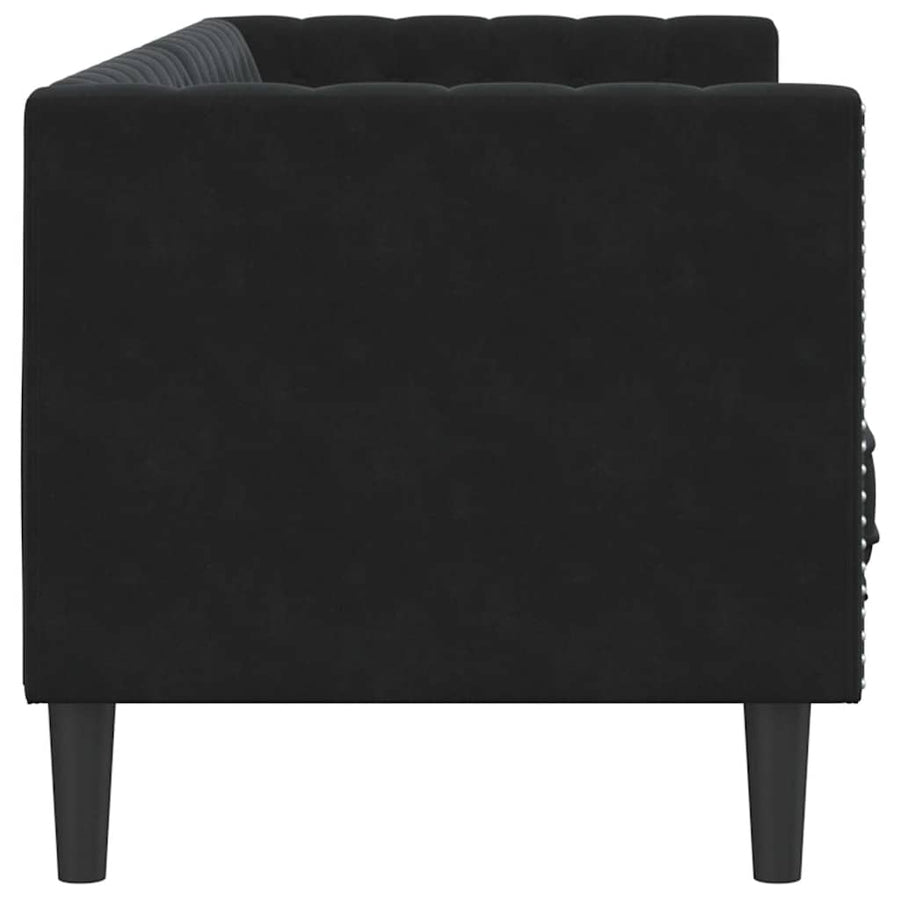 Bank Zwart 194 x 74,5 x 70,5 cm Fluweel
