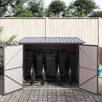 Fietsschuurtje 3 pcs Antraciet 215 x 206 x 157 cm Metaal