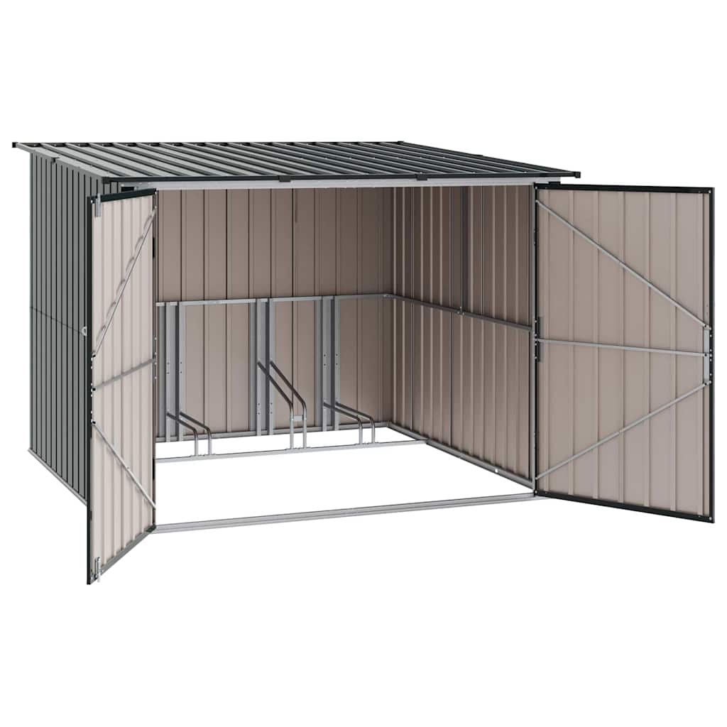 Fietsschuurtje 3 pcs Antraciet 215 x 206 x 157 cm Metaal