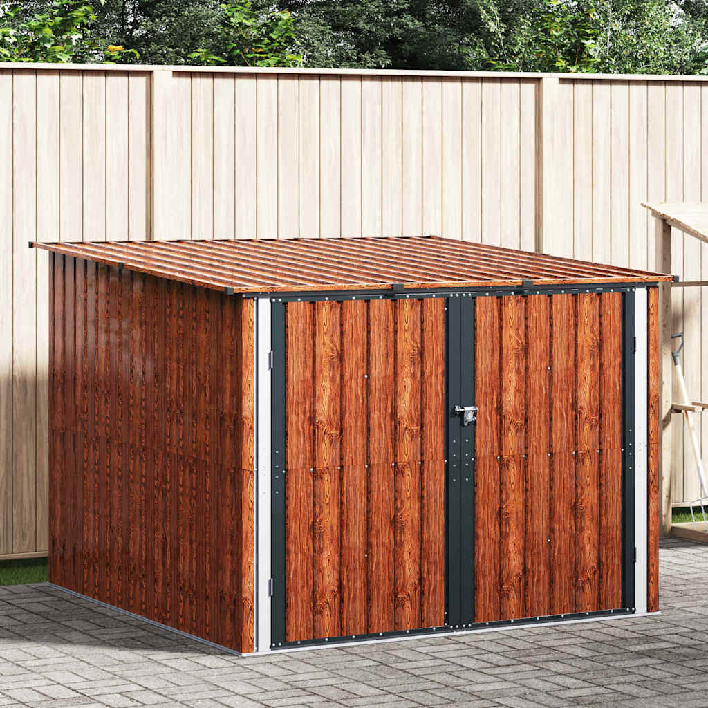 Fietsschuurtje 3 pcs Bruin 215 x 206 x 157 cm Metaal
