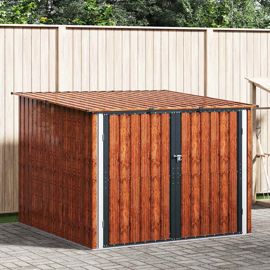 Fietsschuurtje 3 pcs Bruin 215 x 206 x 157 cm Metaal
