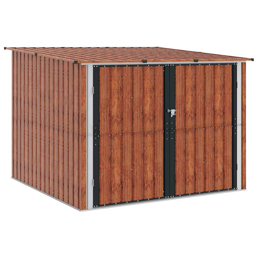 Fietsschuurtje 3 pcs Bruin 215 x 206 x 157 cm Metaal