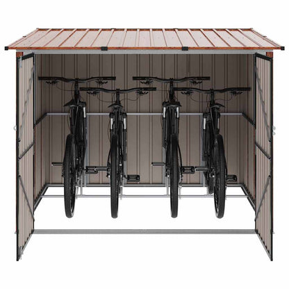 Fietsschuurtje 3 pcs Bruin 215 x 206 x 157 cm Metaal
