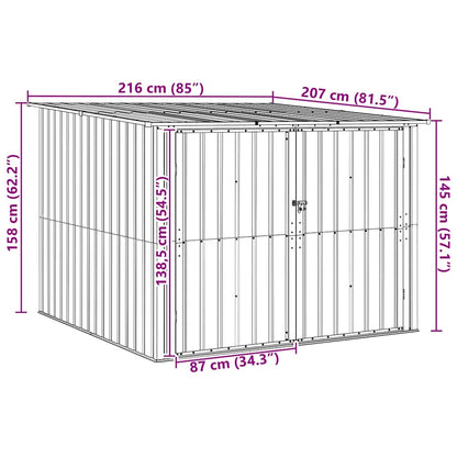 Fietsschuurtje 3 pcs Bruin 215 x 206 x 157 cm Metaal