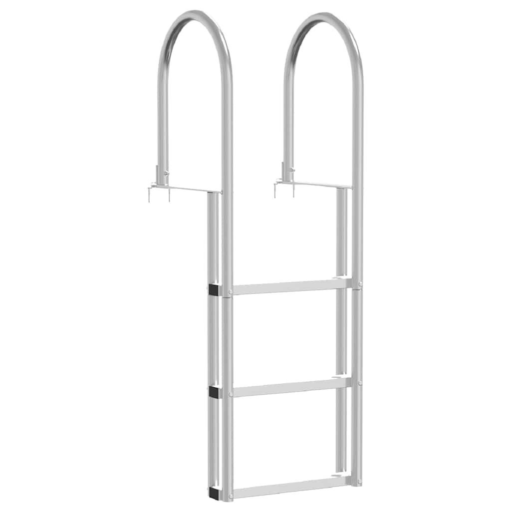 3-Traps Steigerladder Zilver 45 x 11,5 x 134 cm Aluminium