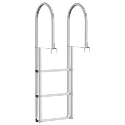 3-Traps Steigerladder Zilver 45 x 11,5 x 134 cm Aluminium