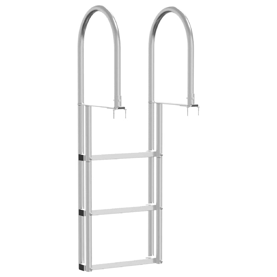 3-Traps Steigerladder Zilver 45 x 11,5 x 134 cm Aluminium