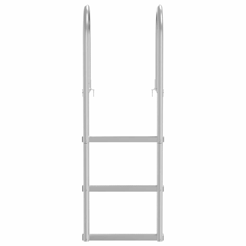3-Traps Steigerladder Zilver 45 x 11,5 x 134 cm Aluminium
