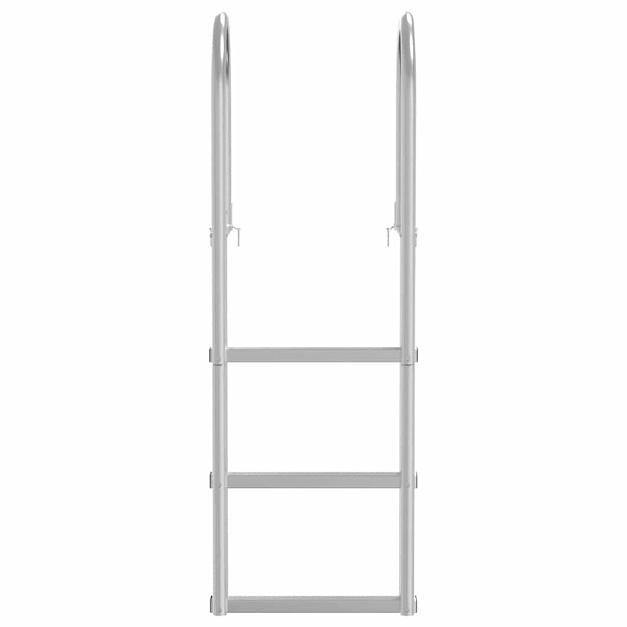 3-Traps Steigerladder Zilver 45 x 11,5 x 134 cm Aluminium
