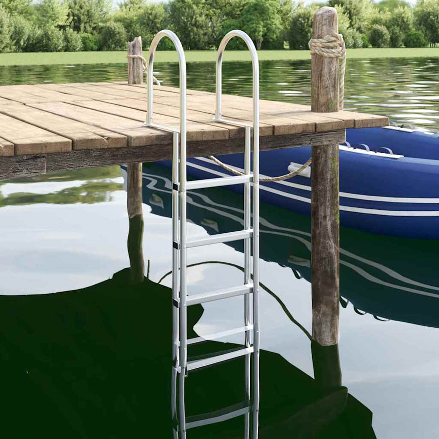 4-treden haventrap Zilver 45 ×11,5 ×162 cm Aluminium