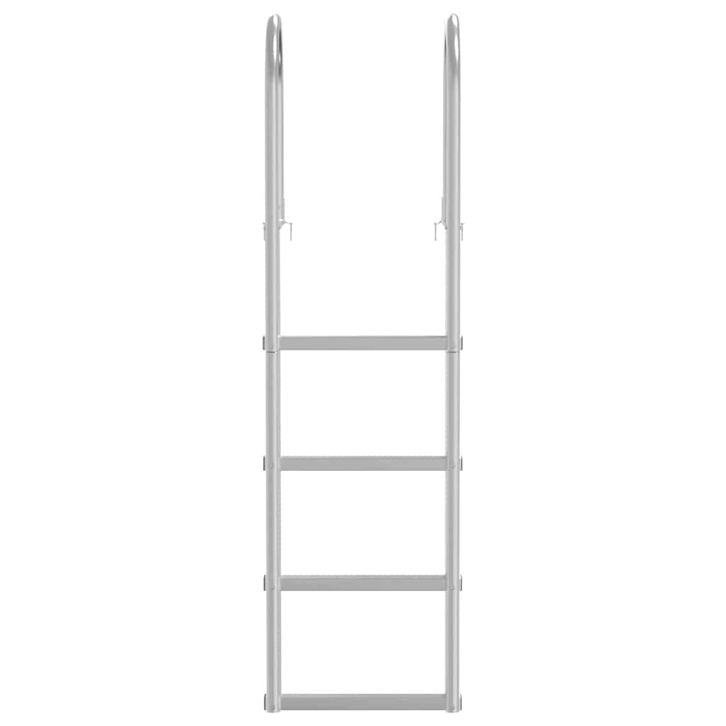 4-treden haventrap Zilver 45 ×11,5 ×162 cm Aluminium