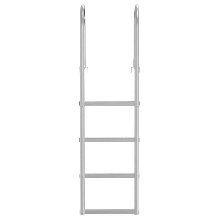 4-treden haventrap Zilver 45 ×11,5 ×162 cm Aluminium