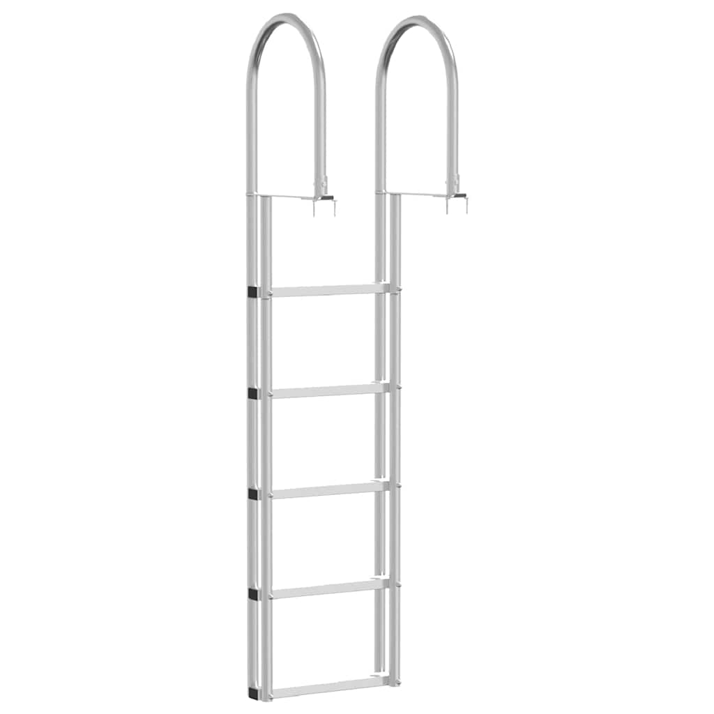 5-treden haventrap Zilver 45 ×11,5 ×190 cm Aluminium