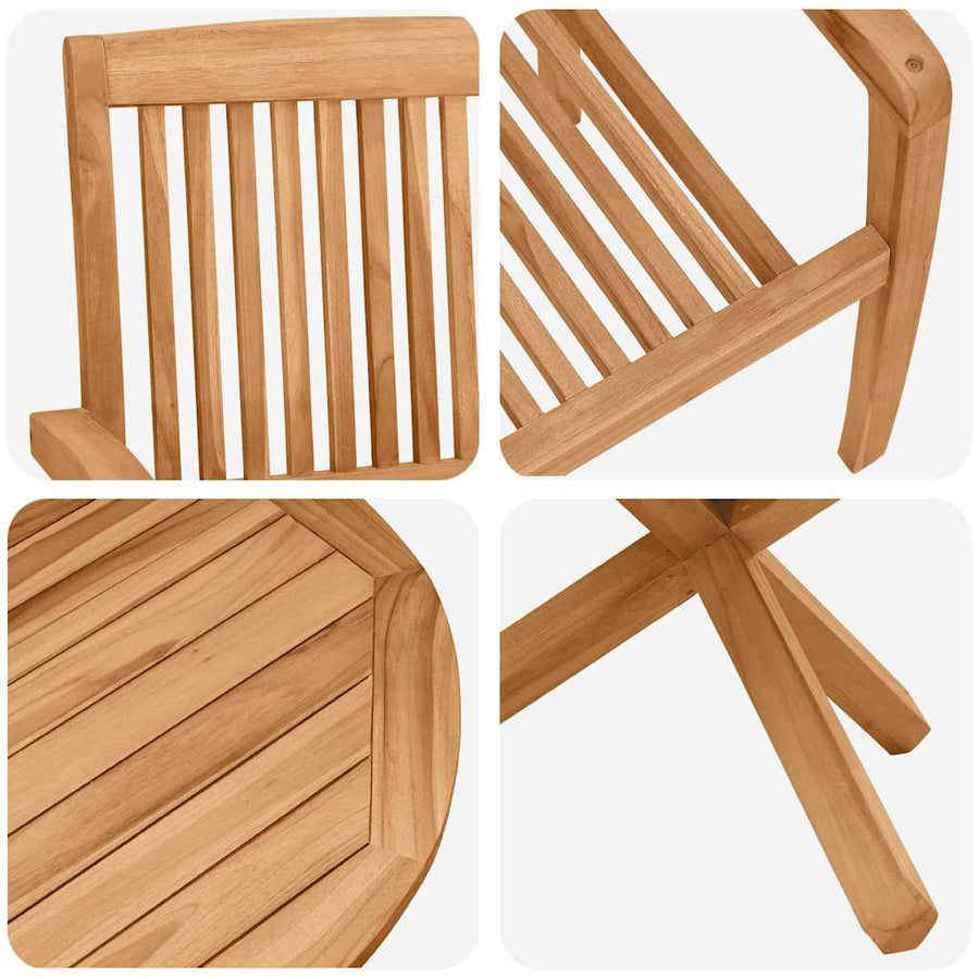 Tuin Eetset 3 pcs Bruin 109 x 109 x 74 cm