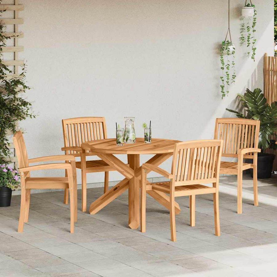 Tuin Eetset 3 pcs Bruin 109 x 109 x 74 cm