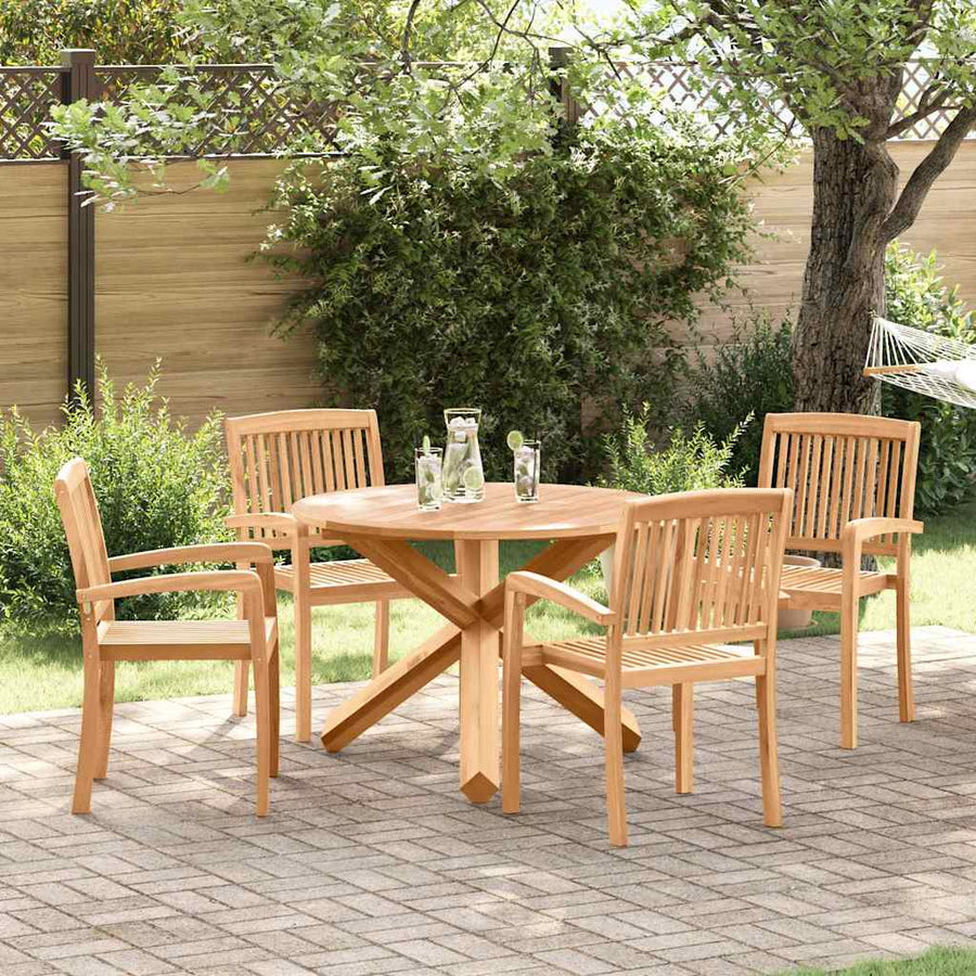 Tuin Eetset 3 pcs Bruin 109 x 109 x 74 cm