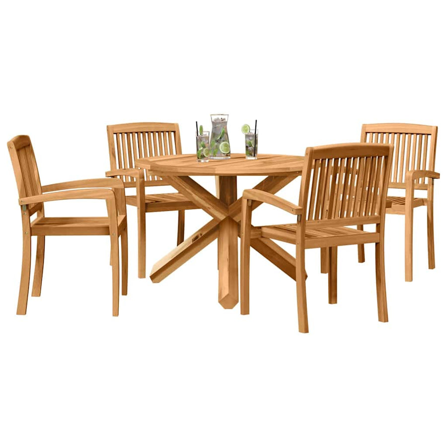 Tuin Eetset 3 pcs Bruin 109 x 109 x 74 cm