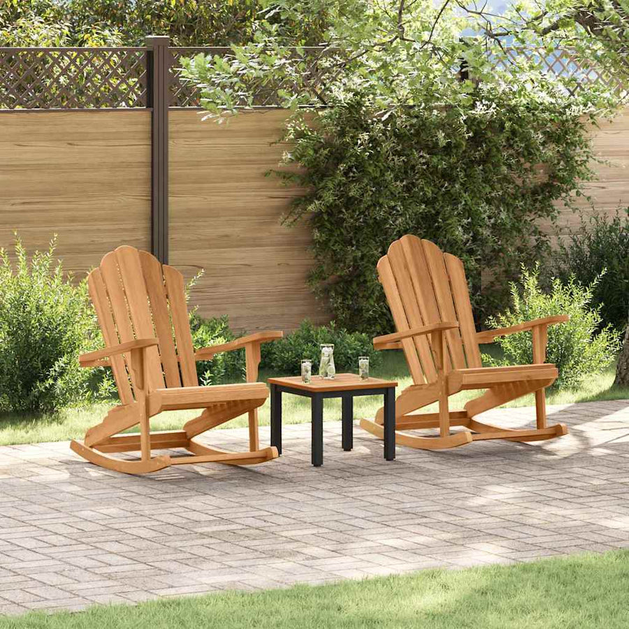 Adirondack Schommelstoel 2 st Bruin Massief teakhout