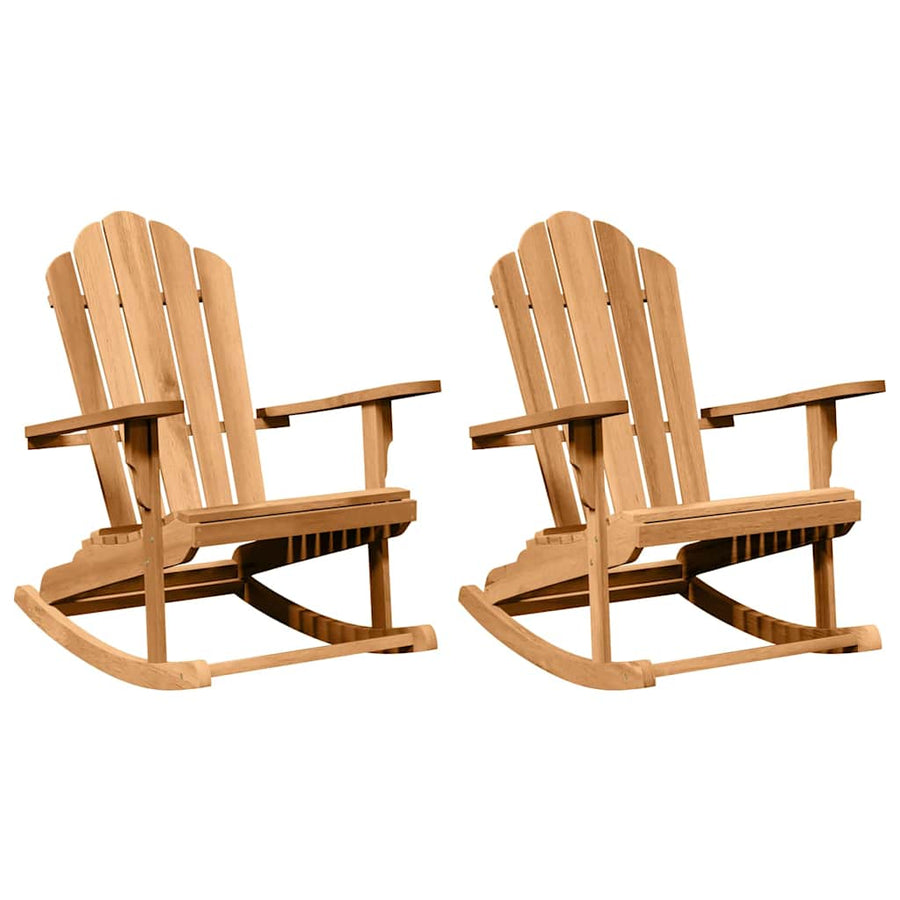 Adirondack Schommelstoel 2 st Bruin Massief teakhout