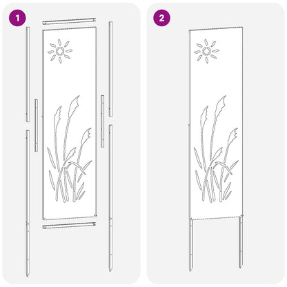 Tuin Privacy Screen Fretwerk Roestig 32 x 140 cm weervast staal